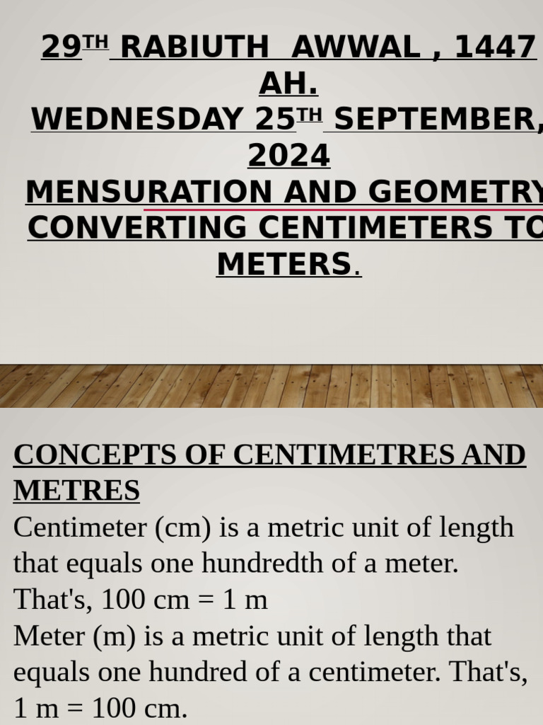 Mensuration: Unit Conversion Guide | PDF | Area | Length