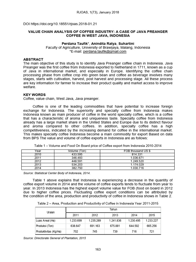 Java Preanger Coffee Value Chain Analysis | PDF | Coffee