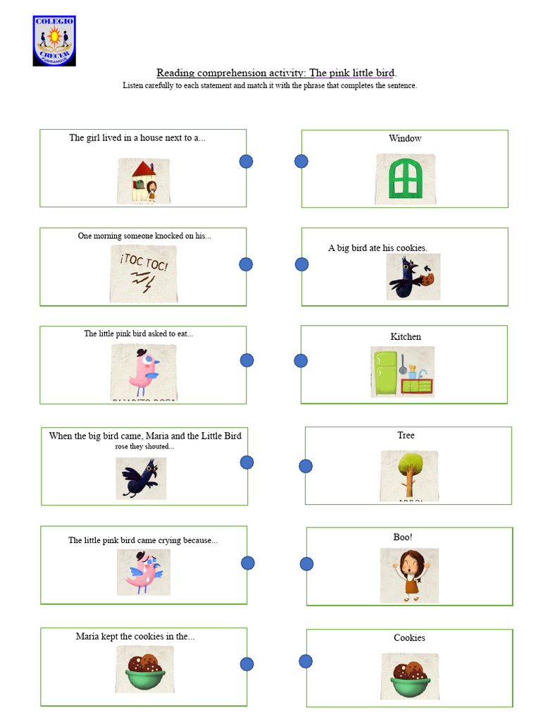 Reading Comprehension Activity The Pink Little Bird | PDF