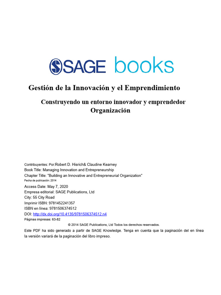 Gestión de La Innovación y El Emprendimiento 1 | PDF | Iniciativa ...