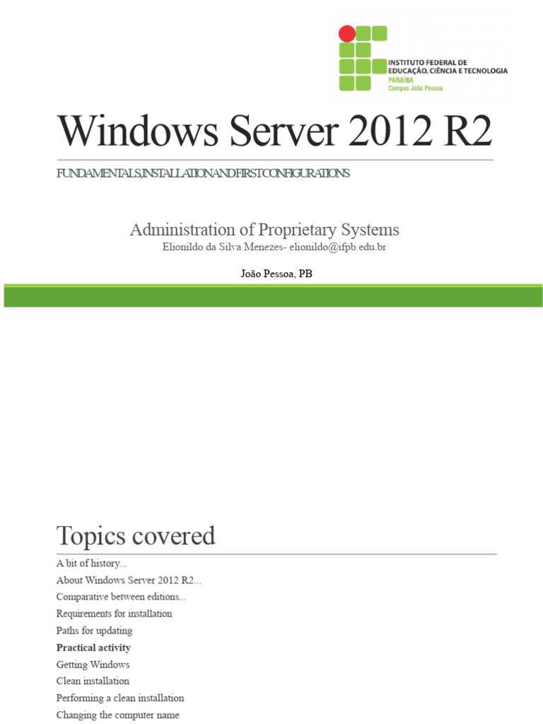 Windows Server 2012 R2 - Fundamentals, Installation and Initial ...