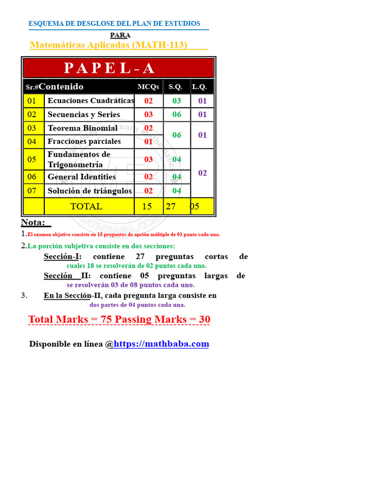 Esquema de Papel - MATH-113 | PDF | Geometría | Objetos matemáticos