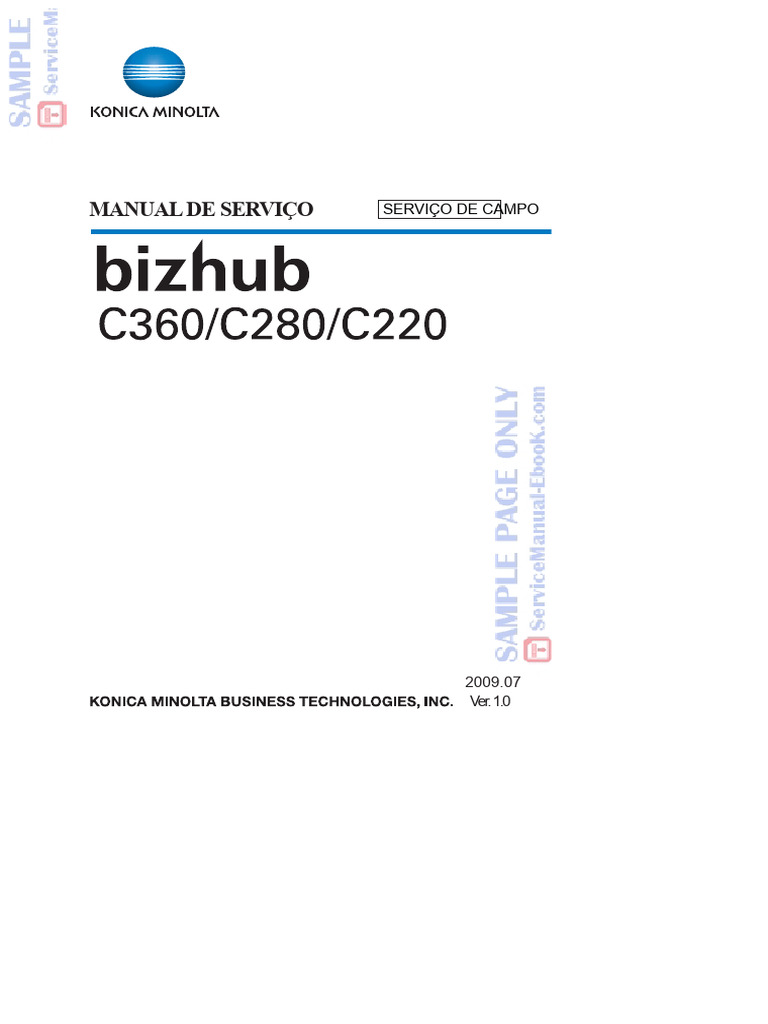 Manual de Serviço Bizhub C220/C280/C360 | PDF | Informática ...