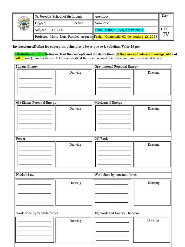 Physics Concepts: Work, Energy, Power | PDF | Potential Energy | Force
