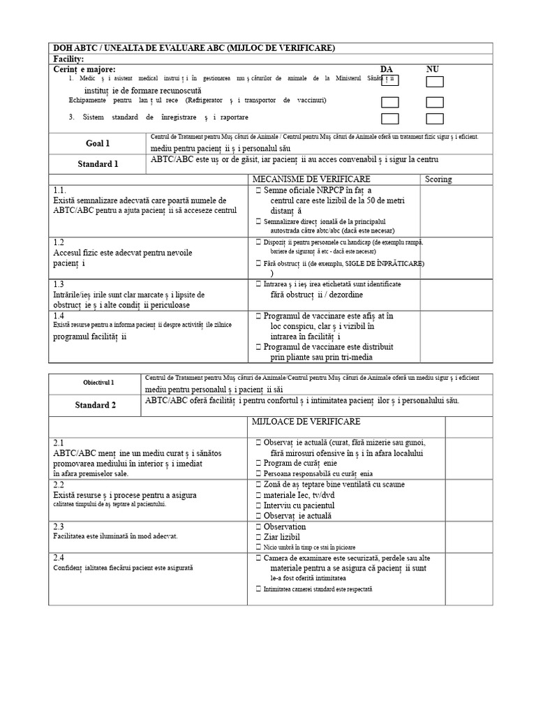 Formular de Autoevaluare A Mușcăturilor de Animal | PDF