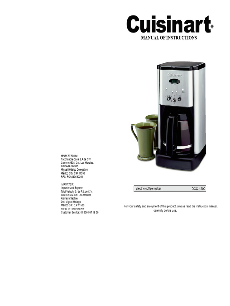 Coffee Maker Manual | PDF | Coffee | Water