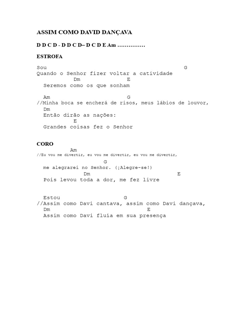 Assim Como David Dançava | PDF