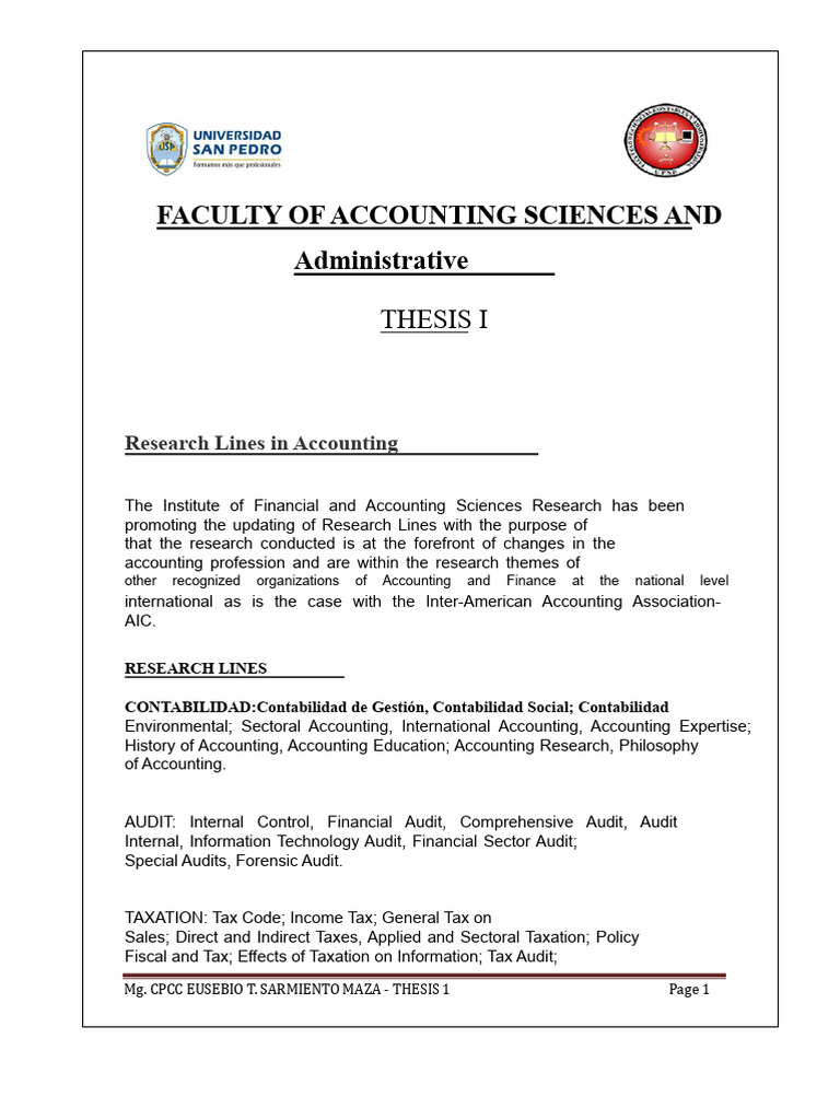 Research Lines in Accounting | PDF | Taxes | Accounting
