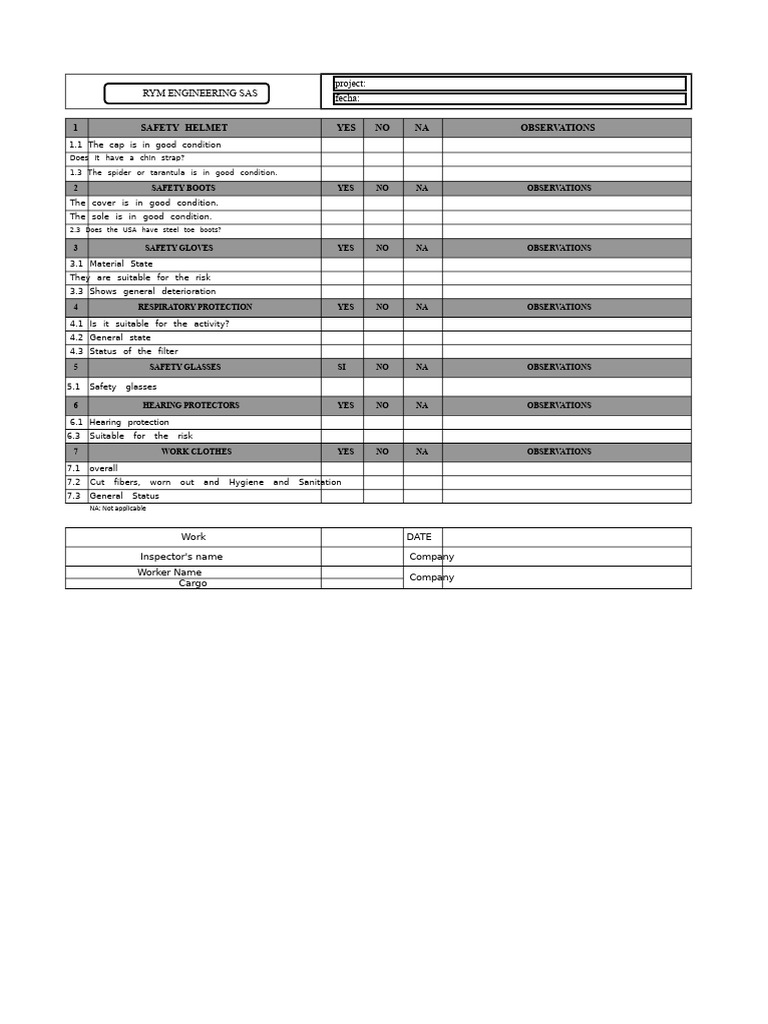 EPI Inspection Format | PDF