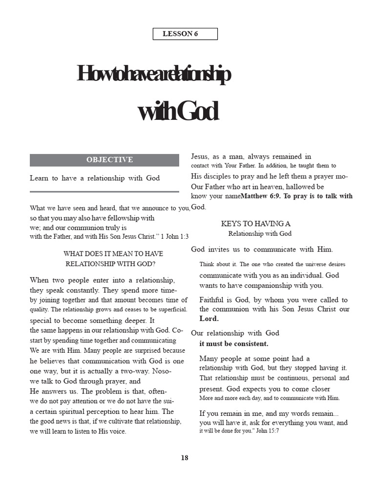 02-08-2023 How To Have A Relationship With God | PDF | Jesus | God In ...