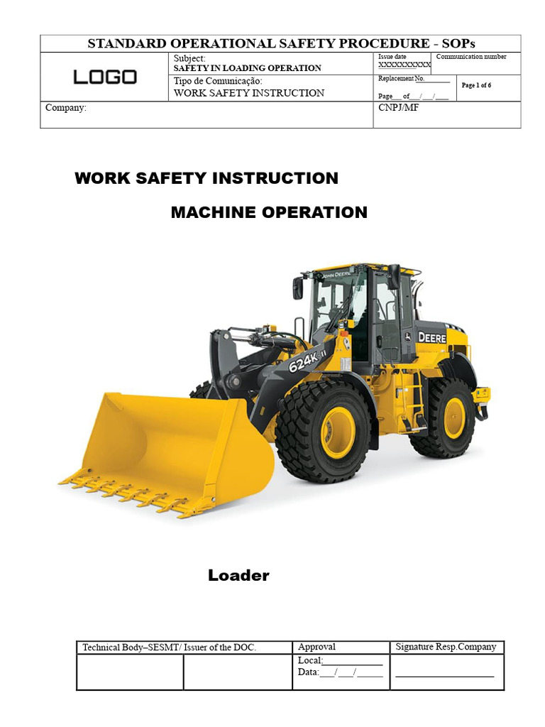 Loader Operation Safety Procedures | PDF | Personal Protective ...