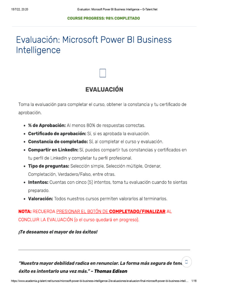 Evaluation - Microsoft Power BI Business Intelligence | PDF | Business ...