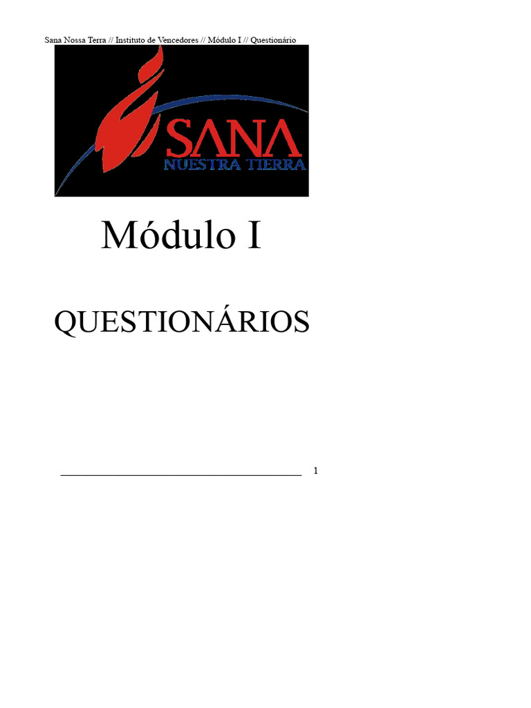 Questionário Módulo 1 | PDF | Bíblia | Fé