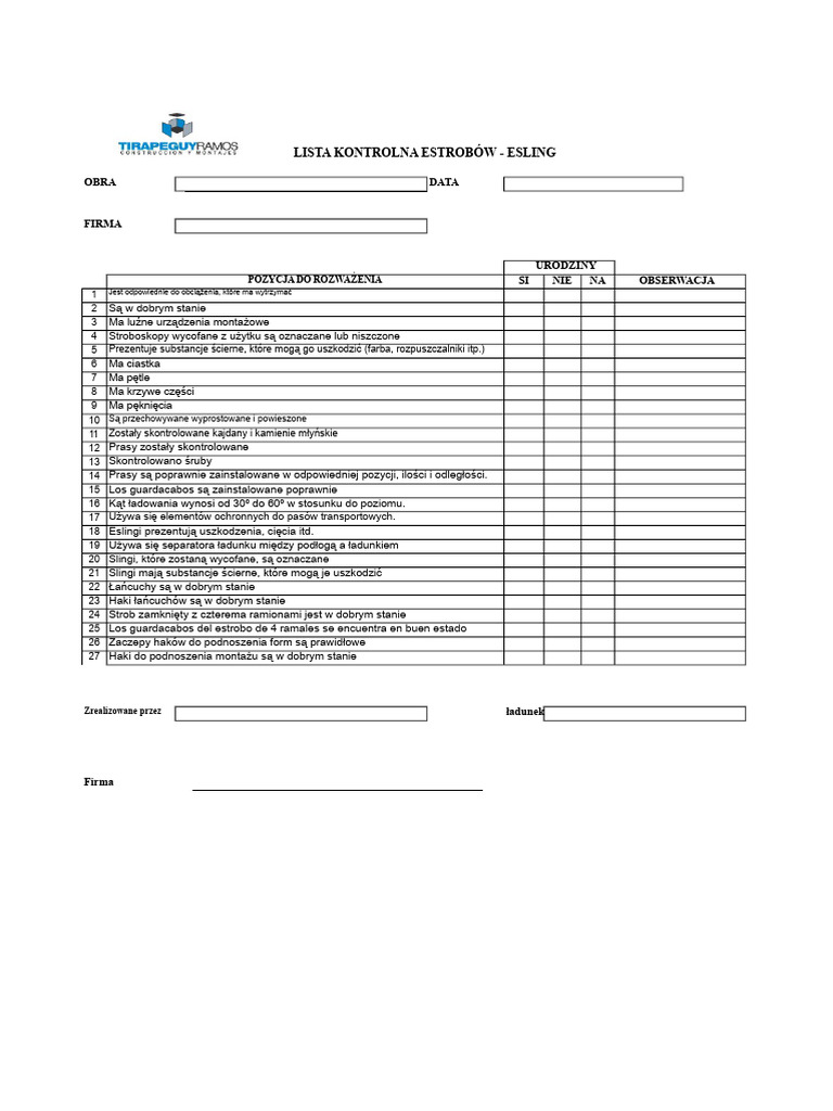 Lista Kontrolna Strob I Lin | PDF