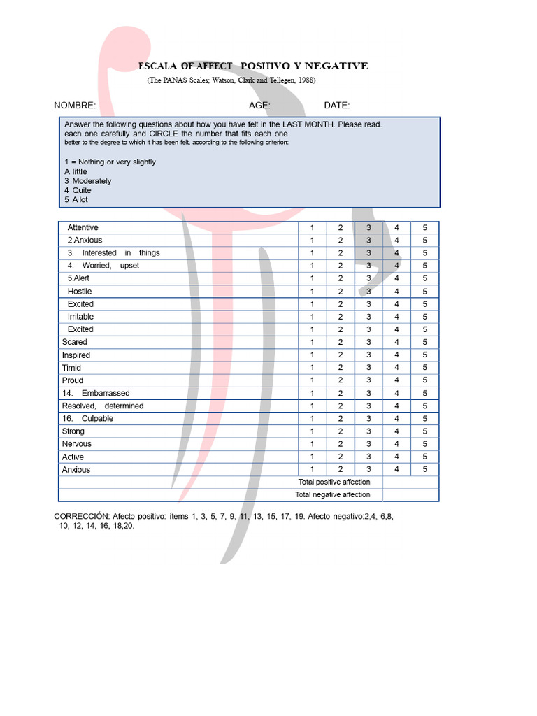 04 Positive and Negative Affect | PDF | Cognition | Mental Health