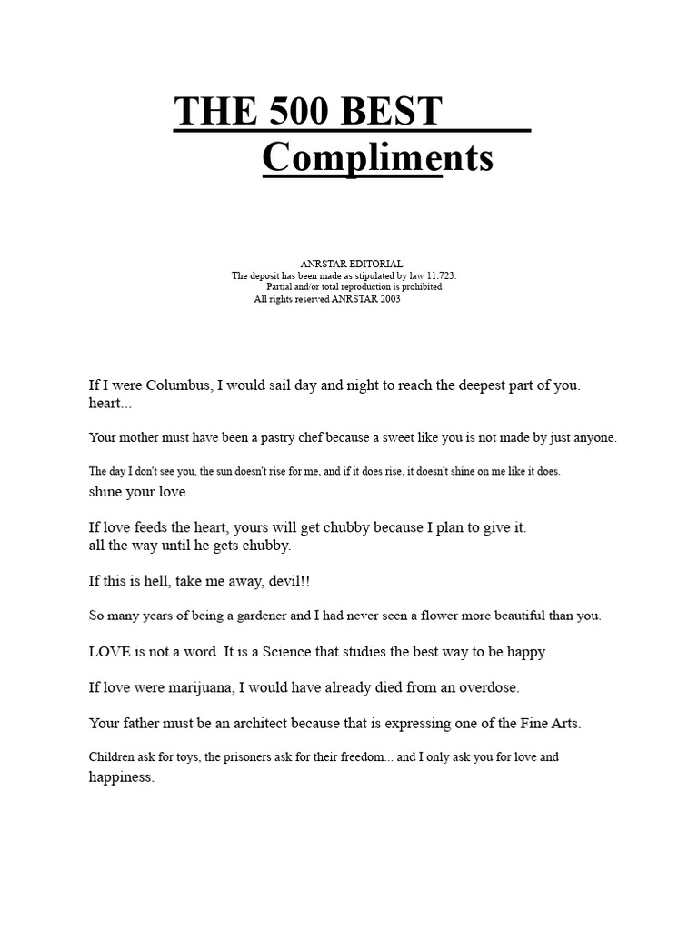 The 500 Best Compliments | PDF