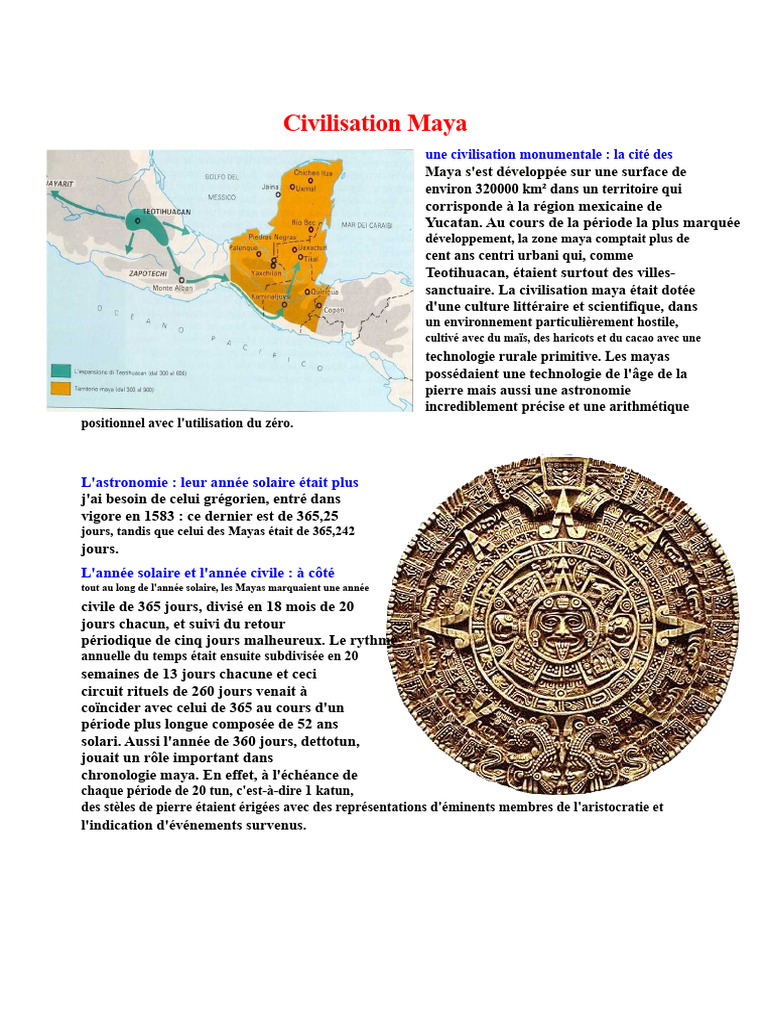 Civilisation Maya : Culture et Astronomie | PDF | Civilisation Maya ...