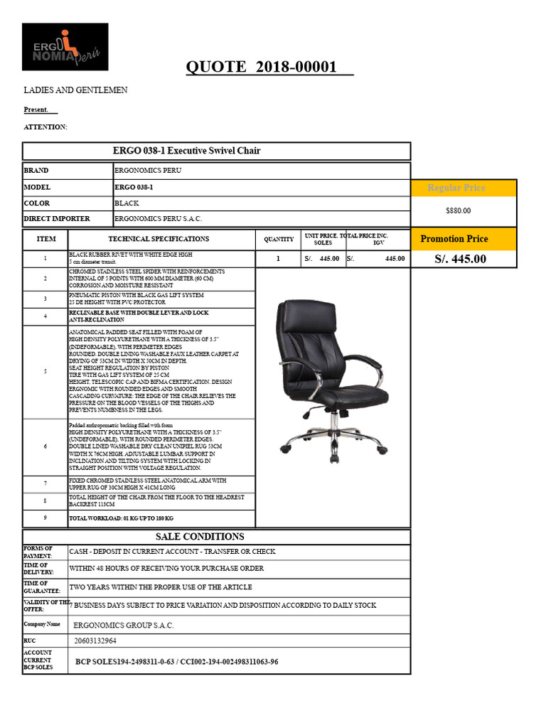Ergonomic Executive Swivel Chairs Quotes | PDF | Chair | Upholstery
