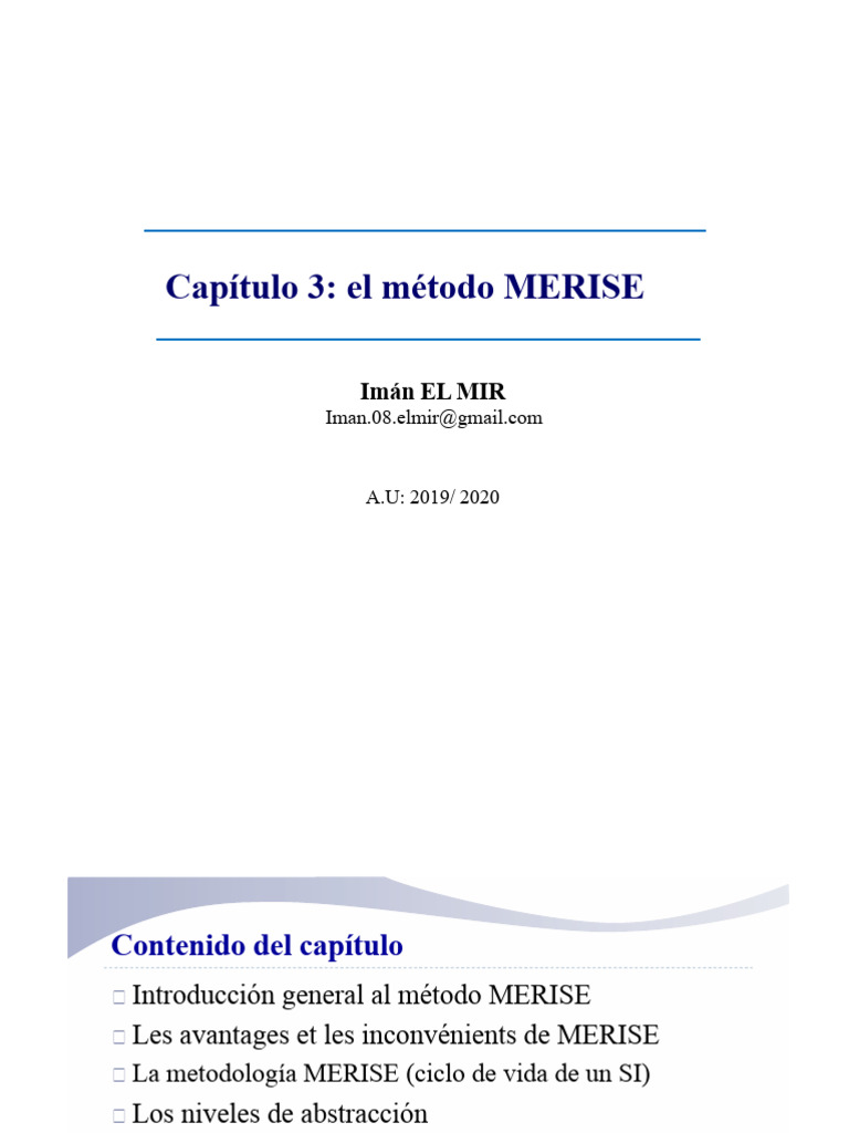 Introducción al Método MERISE en SI | PDF | Software | Informática