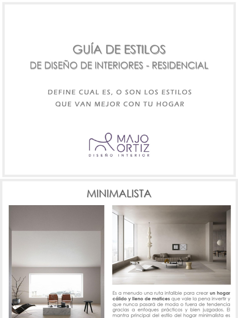 Estilos de Diseño de Interiores Residencial | PDF | Minimalismo | Mueble