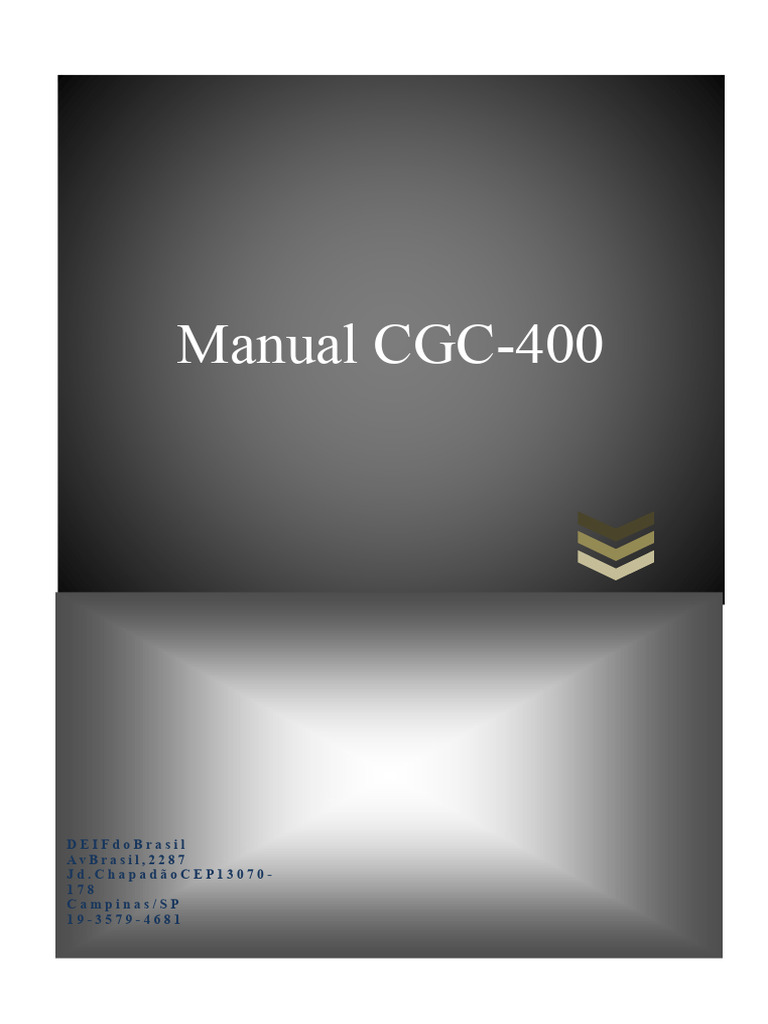 Manual Operasi CGC-400 DEIF Brasil | PDF