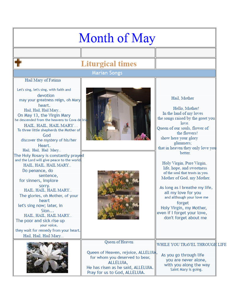 May Devotions to Virgin Mary | PDF | Mary, Mother Of Jesus | Our Lady ...