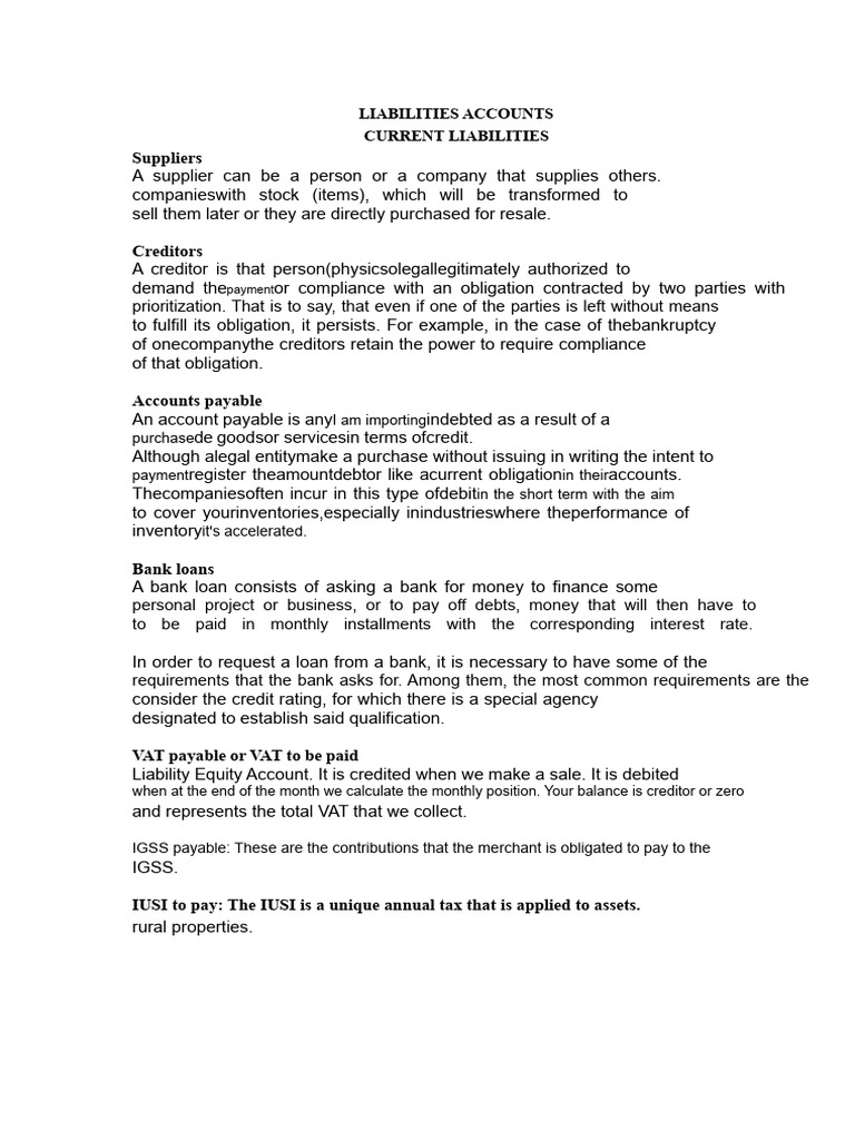 Understanding Liabilities Accounts | PDF | Debits And Credits | Loans