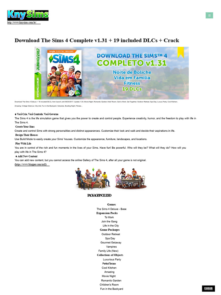 Download The Sims 4 Complete v1.31 | PDF | Computer File | Video Games