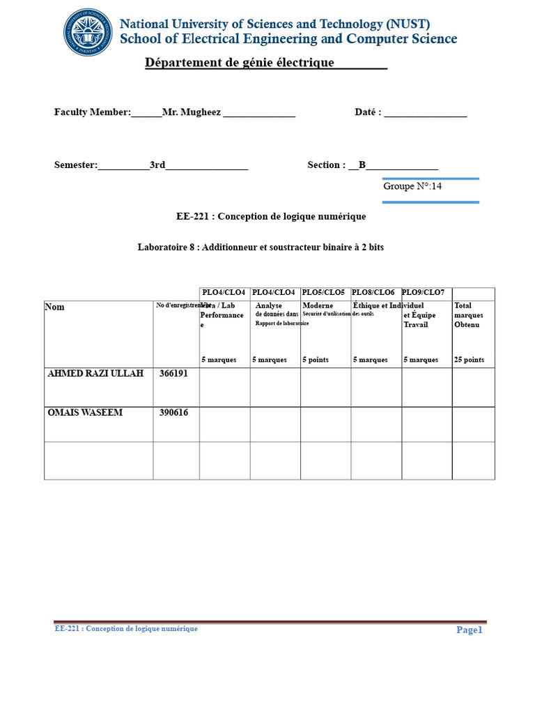 Rapport sur Additionneur Binaire 2 Bits | PDF | Ingénierie informatique ...