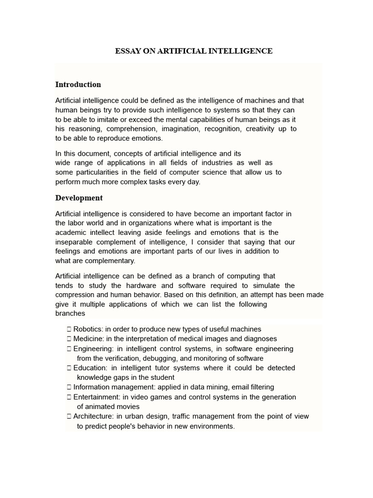Applications of Artificial Intelligence | PDF | Intelligence ...