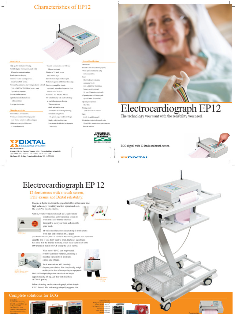 Electrocardiograph Dixtal Ep12 | PDF | Electrocardiography | Touchscreen