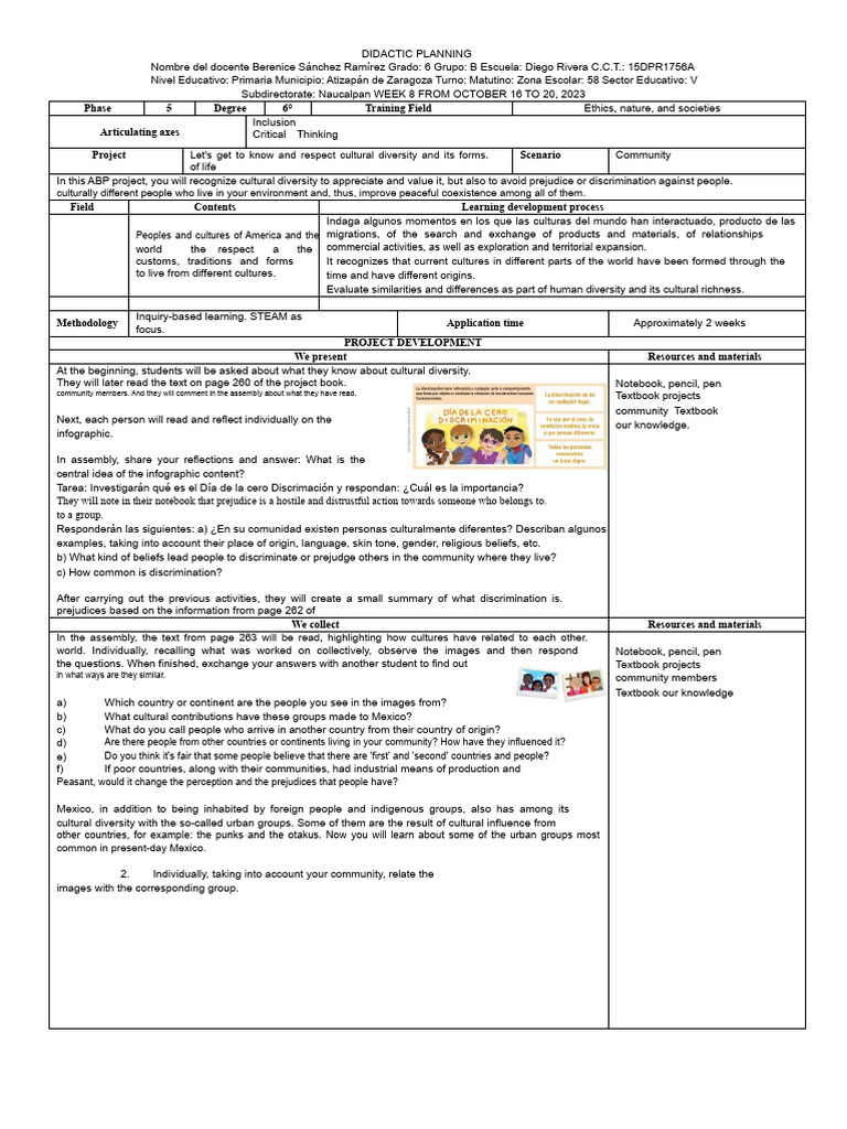 Cultural Diversity Project for 6th Grade | PDF | Mexico