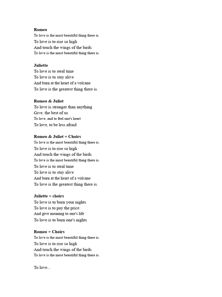 Romeo and Juliet (Lyrics) | PDF