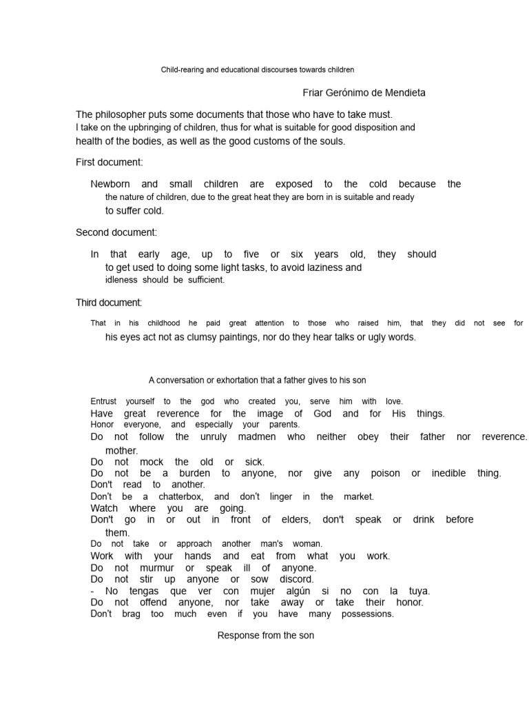 Raising and Educational Discourses For Children Scripts | PDF | Parenting