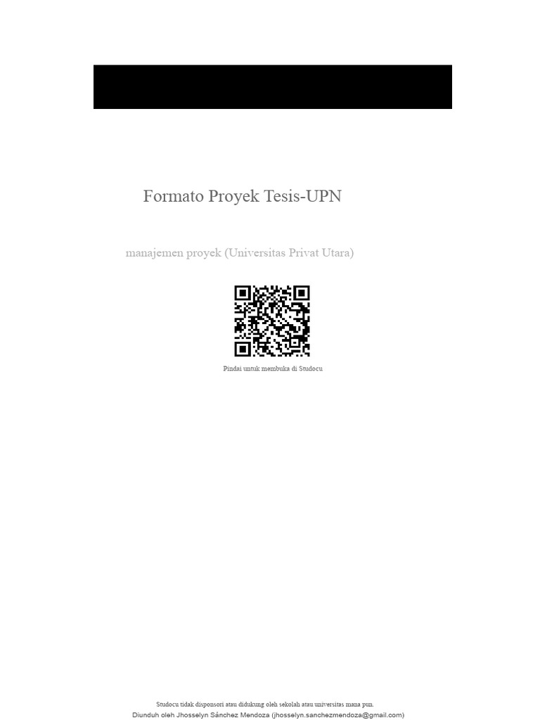 Format Tesis Manajemen Proyek UPN | PDF