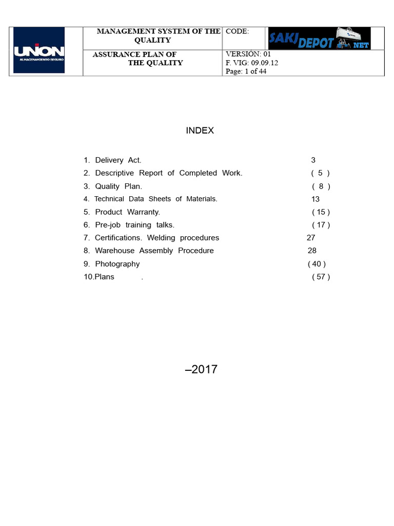 Quality Dossier Structure | PDF | Welding | Construction