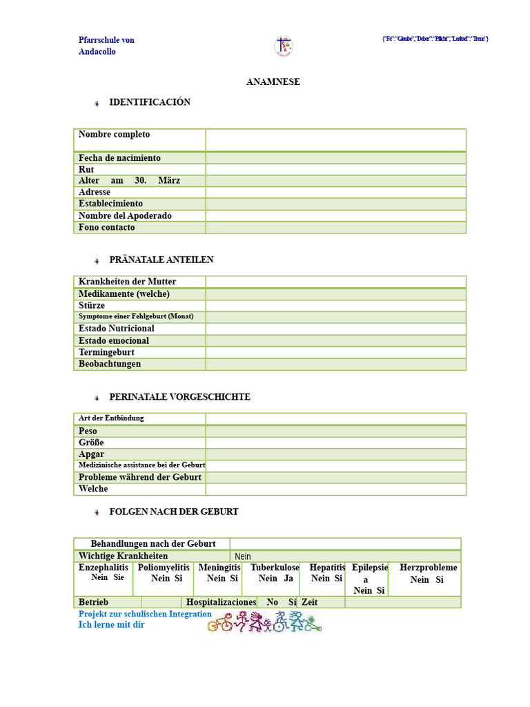 Anamnese-Format A.C. | PDF