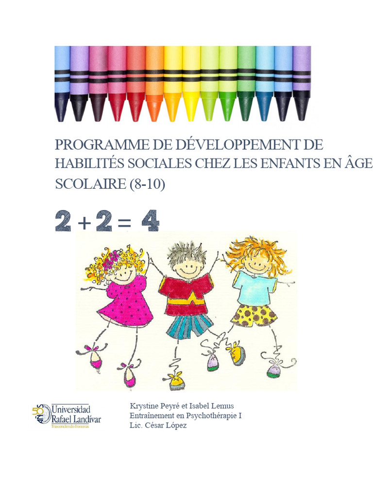 Programme de Compétences Sociales Enfants | PDF | Intelligence ...