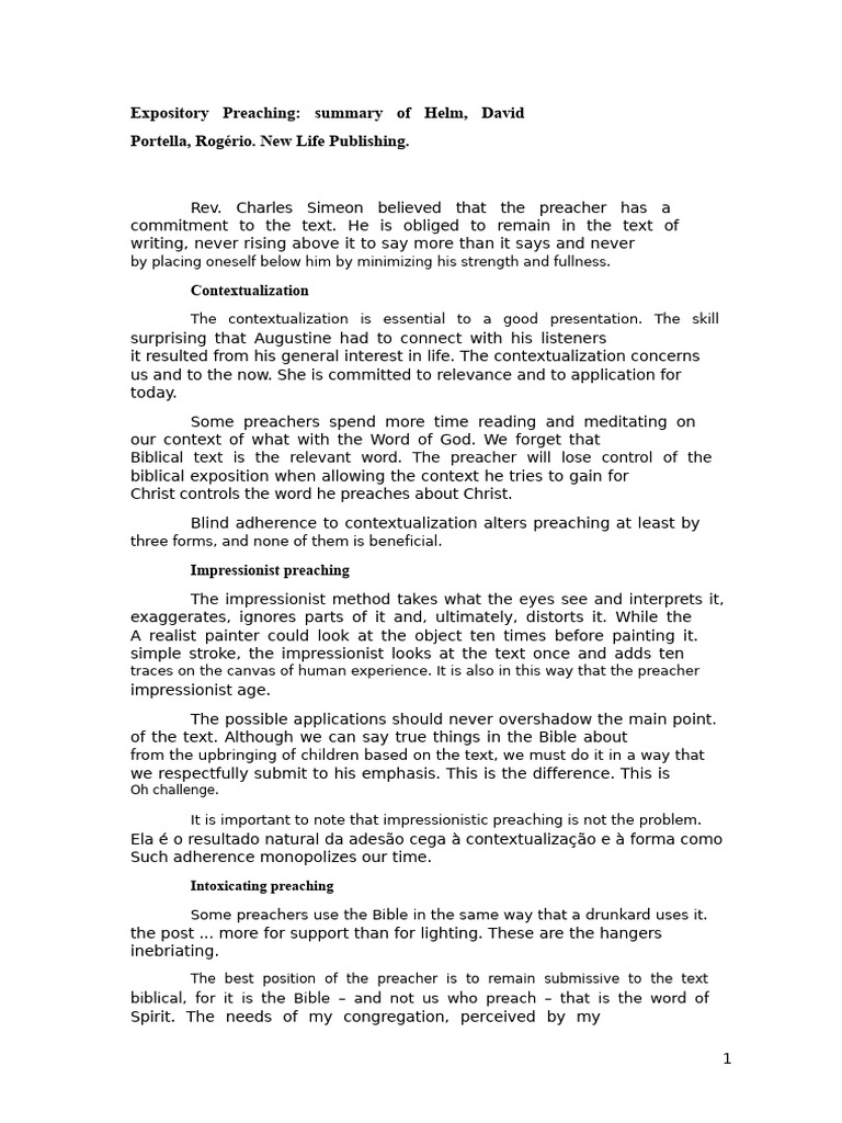 Effective Expository Preaching Techniques | PDF | Expository Preaching ...