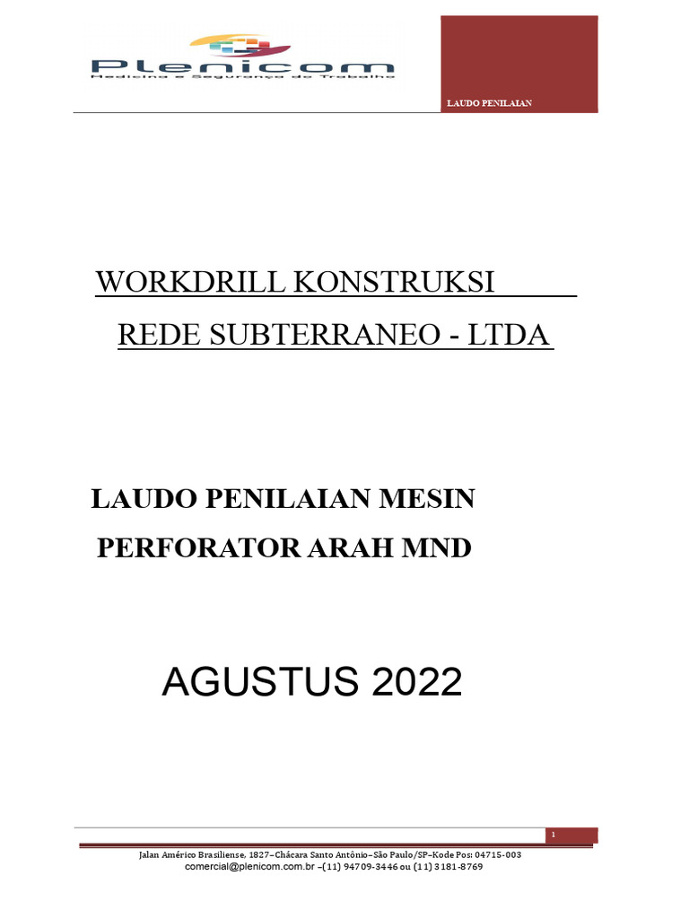 Laporan Penilaian Mesin Penggerus | PDF