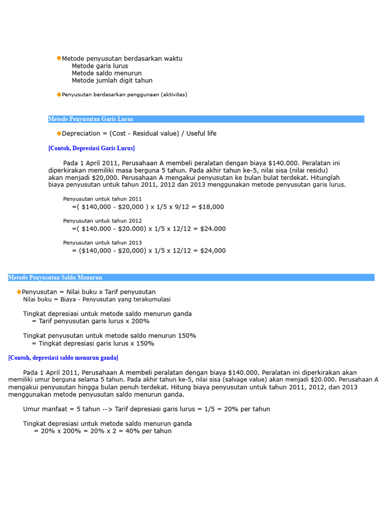 Metode Penyusutan | PDF