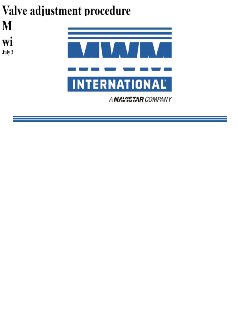 Maxxforce 7.2H Valve Adjustment Guide | PDF | Valve | Machines