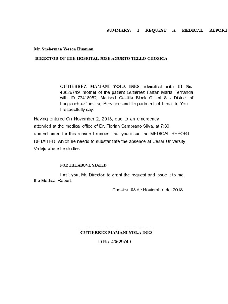 Medical Report | PDF