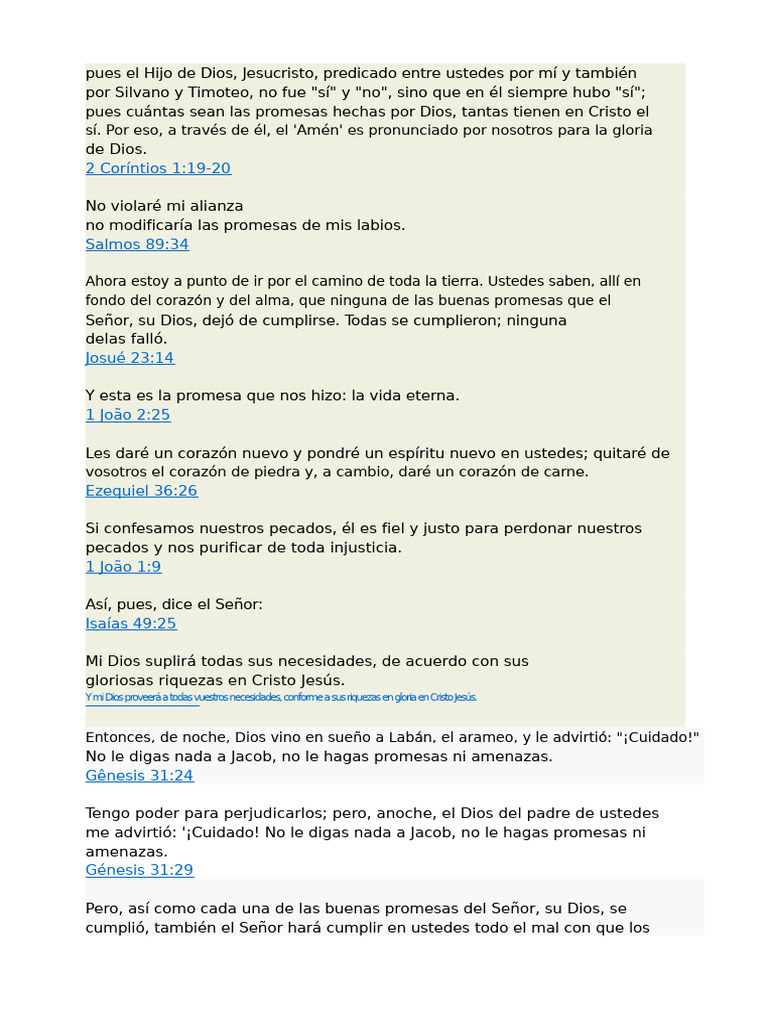 Promesas de Dios en La Biblia | PDF | Cristo (título) | Pecado