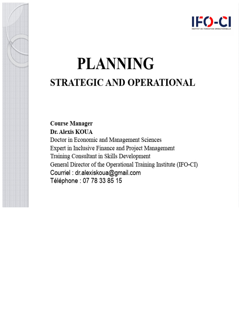 Strategic and Operational Planning Guide | PDF | Strategic Planning ...