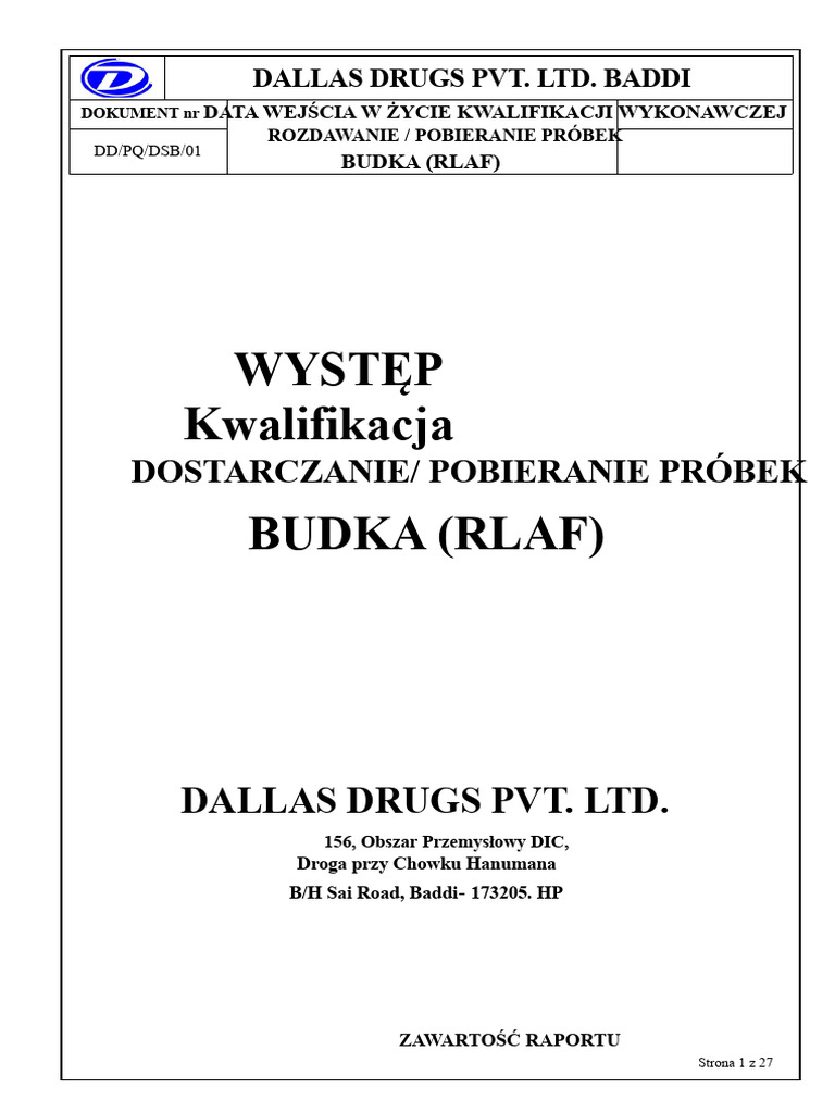Kwalifikacja Wydajności RLAF | PDF