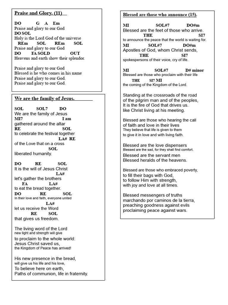 Praise and Worship Lyrics for God | PDF | Glory (Religion) | Eucharist