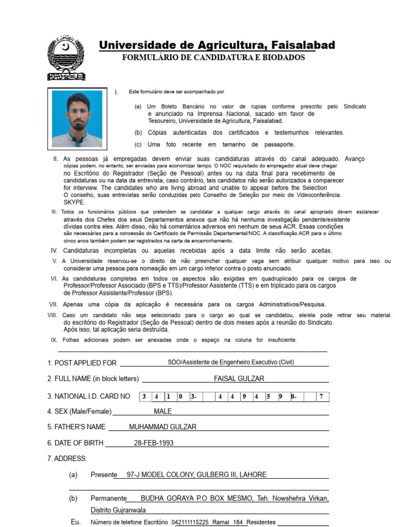 Formulário de Inscrição UAF | PDF | Engenharia