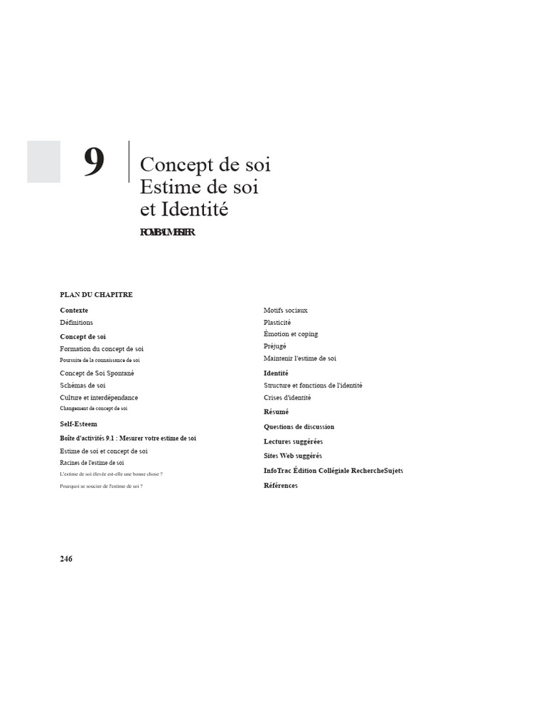 Concept de soi et estime de soi expliqués | PDF | Concept de soi | Concept