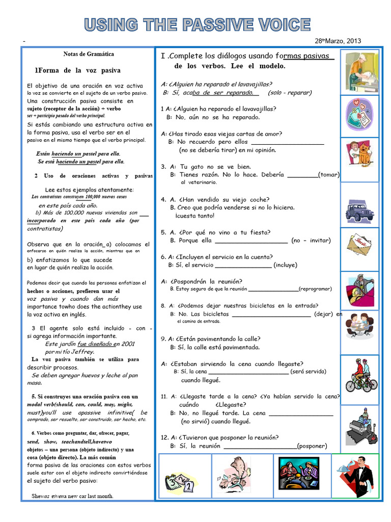 Usando La Voz Pasiva | PDF | Verbo | Asunto (gramática)